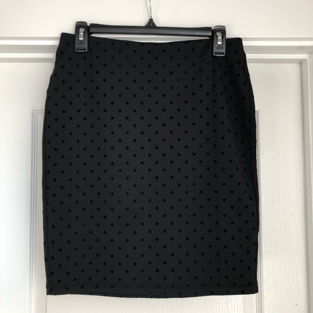 Polka dot skirt.